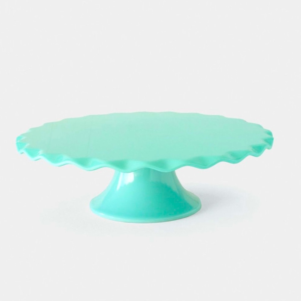 Susie Cakes x FabFitFun Tiffany Blue Melamine Cake Platter on Stand 9.9x9.9x2.9"